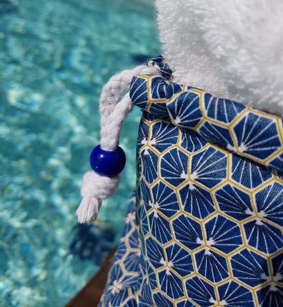 Sac étanche en coton enduit bleu et turquoise pour la piscine