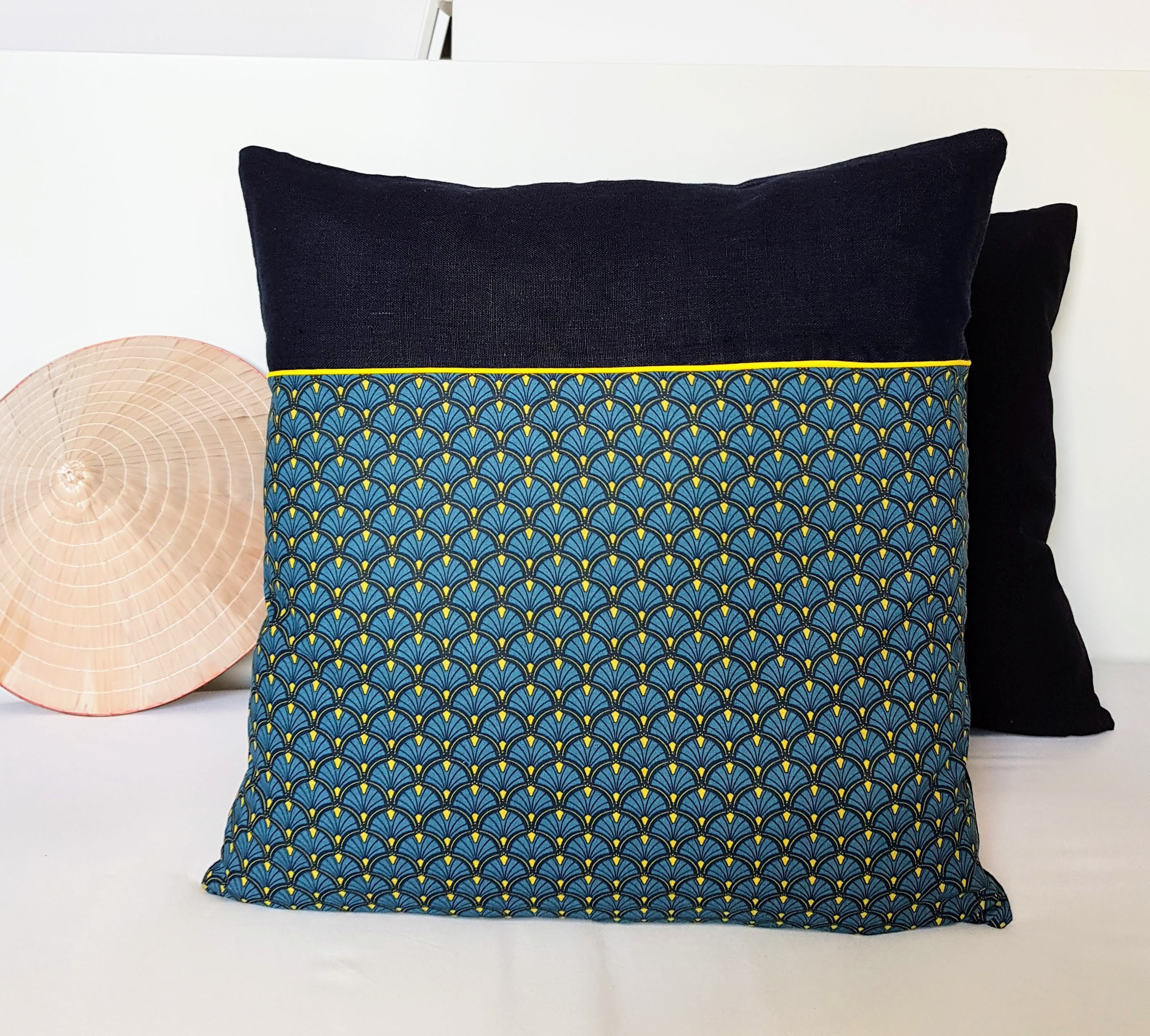 Blue and green cushion cover Etsy