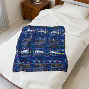 Knitted Controllers - Velveteen Plush Blanket