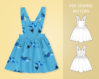 Baby Pinafore Dress Sewing Pattern: Toddler Sizes 0 Months - 6 Years (PDF Pattern)