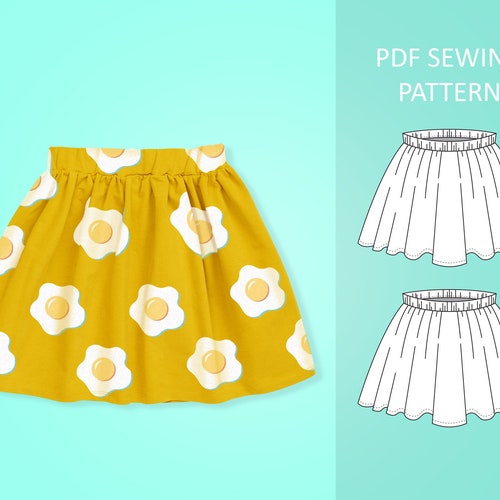 Baby and Kids Skirt Sewing Pattern PDF Easy Sewing Pattern Etsy