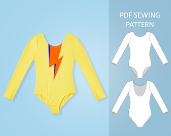 Girls Leotard PDF Sewing Pattern, Size 6 - 11 Years Old