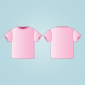 Kids T-shirt PDF Sewing Pattern, Size 0 Months - 6 Years Old
