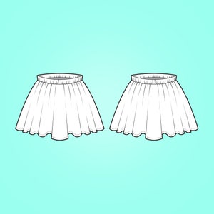 Beginner Kids Skirt PDF Sewing Pattern, Size 0 Months - 6 Years Old