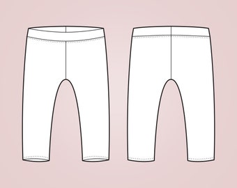 Kids Basic Leggings Sewing Pattern PDF For Babies, Toddlers and Kids, Age 0 - 6