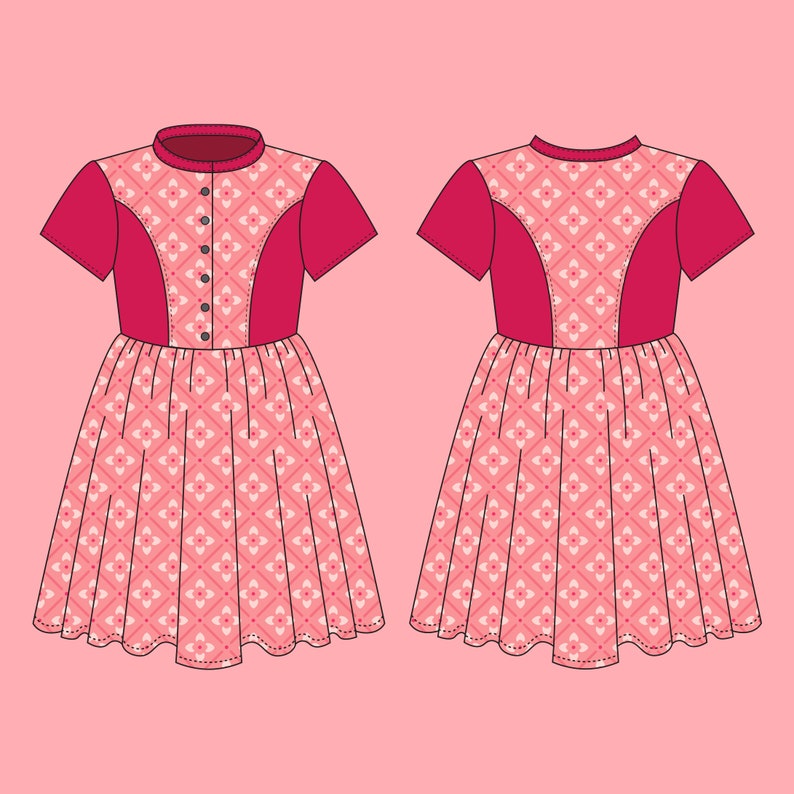 Girls Dress PDF Sewing Pattern Size 4 9 Years Old - Etsy