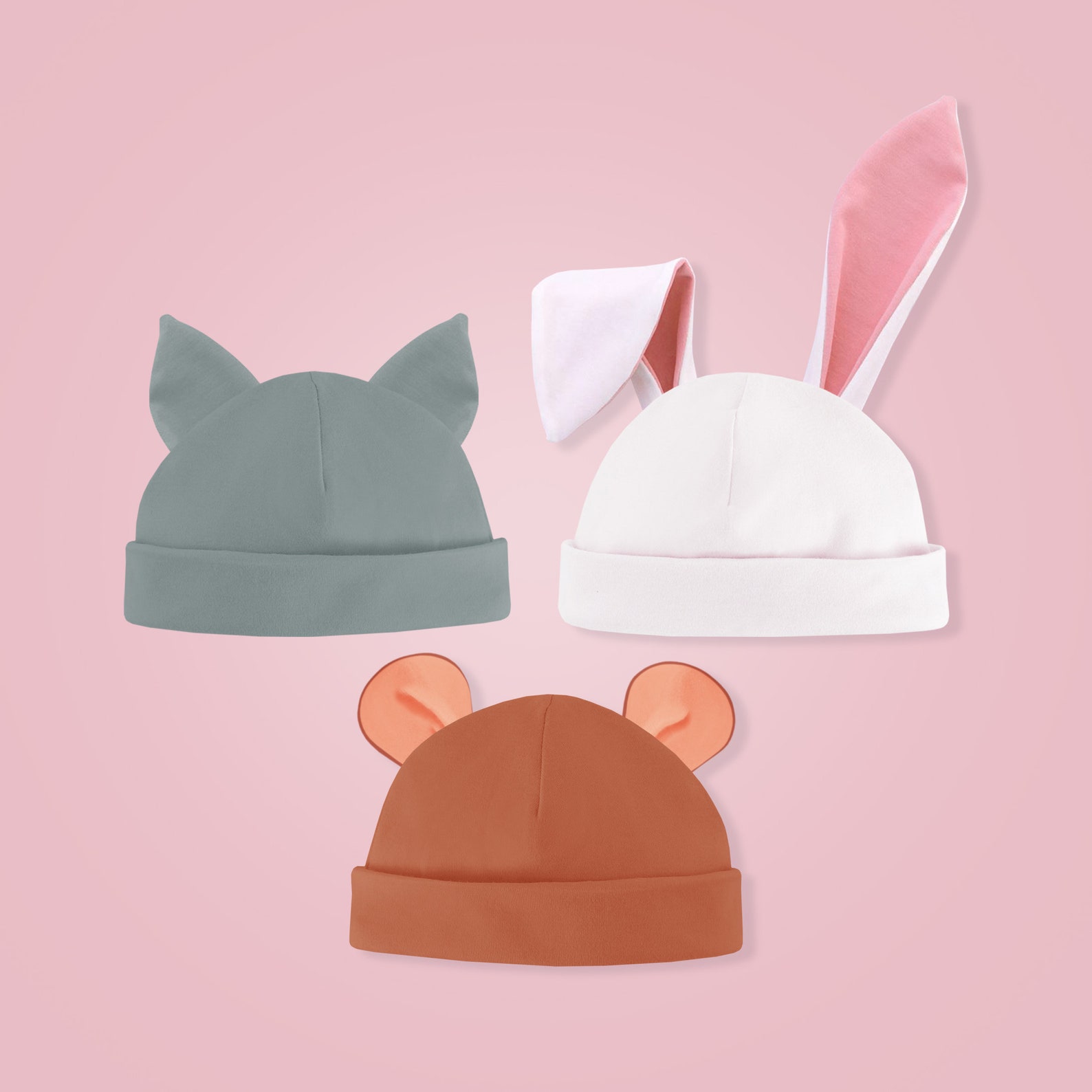 Easy Baby Animal Ears Beanie PDF Sewing Pattern Size 0 6 Etsy