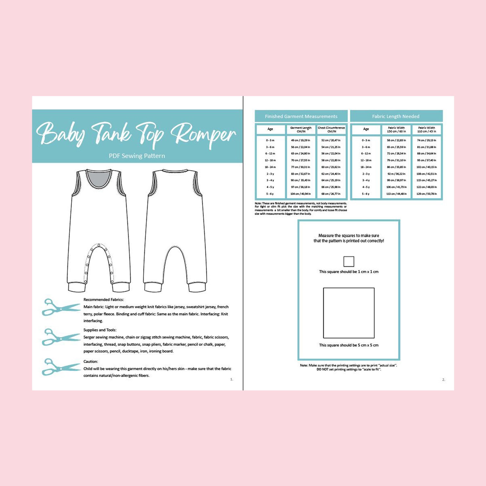 Easy Baby and Toddler Tank Top Romper PDF Sewing Pattern Size | Etsy