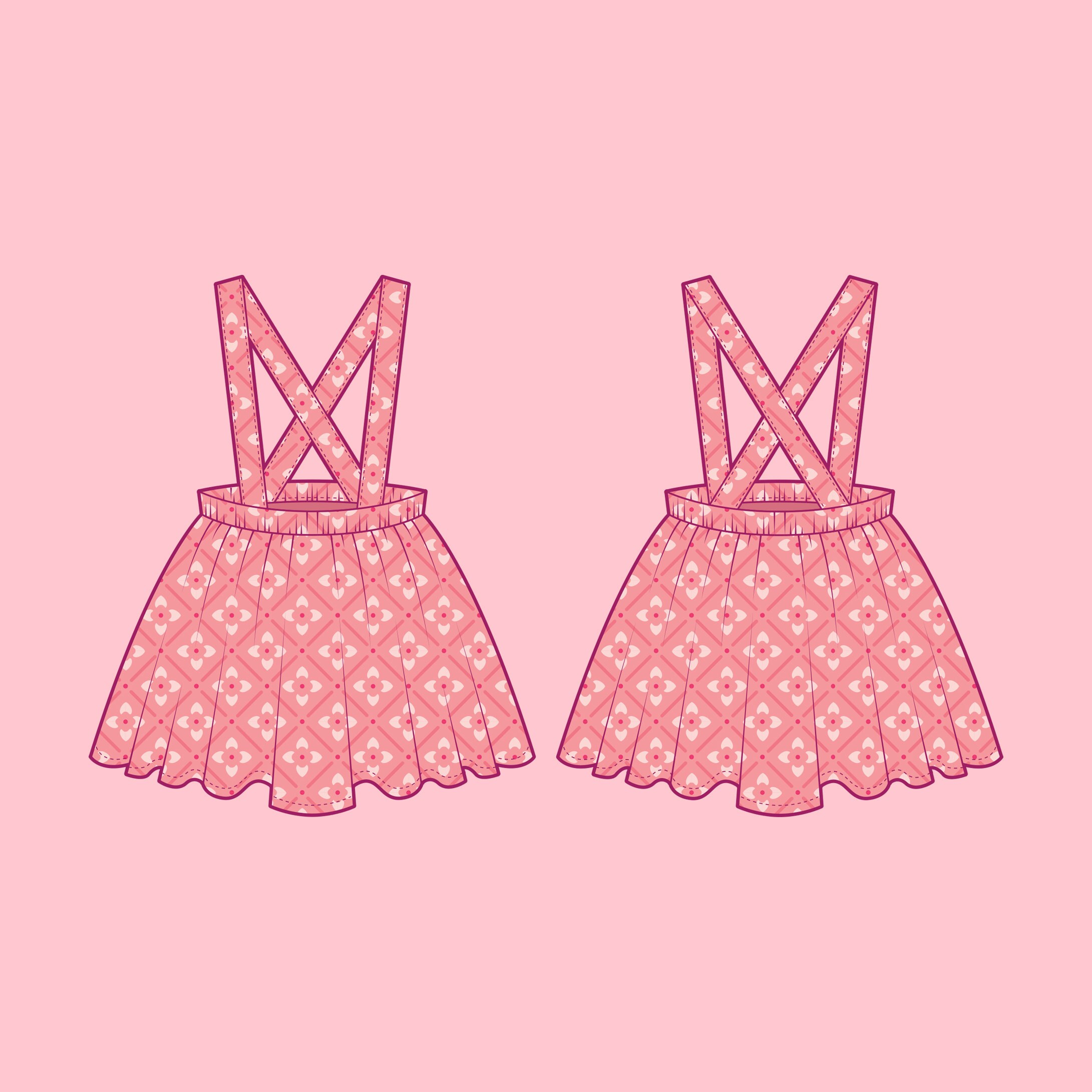 Easy Baby and Toddler Suspender Skirt PDF Sewing Pattern Size Etsy