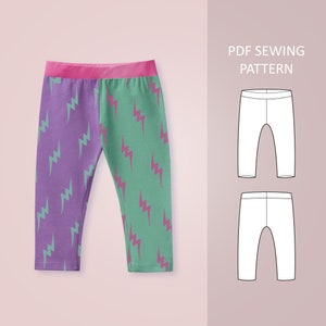 Basic Leggings Sewing Pattern PDF For Babies, Toddlers and Kids, Age 0 - 6