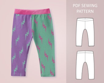 Basic Leggings Sewing Pattern PDF For Babies, Toddlers and Kids, Age 0 - 6