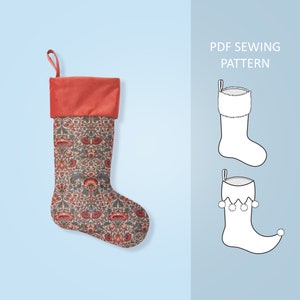 Christmas Stocking PDF Sewing Pattern Sizes XS - XL