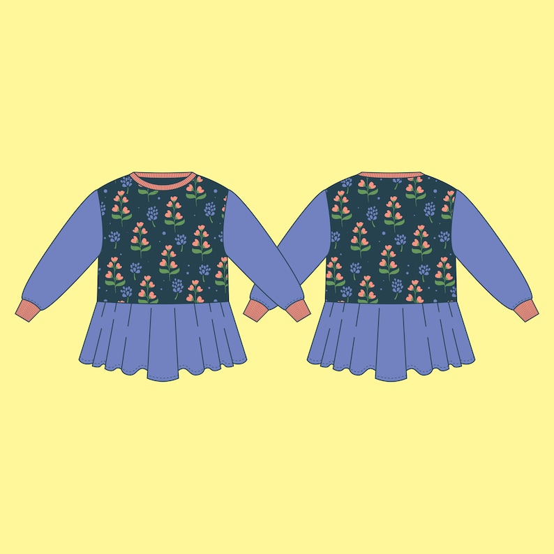 Baby and Toddler Sweatshirt Dress PDF Sewing Pattern 0 Months Etsy