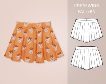 Circle Skirt Sewing Pattern PDF For Babies, Toddlers and Kids, Age 0 - 6