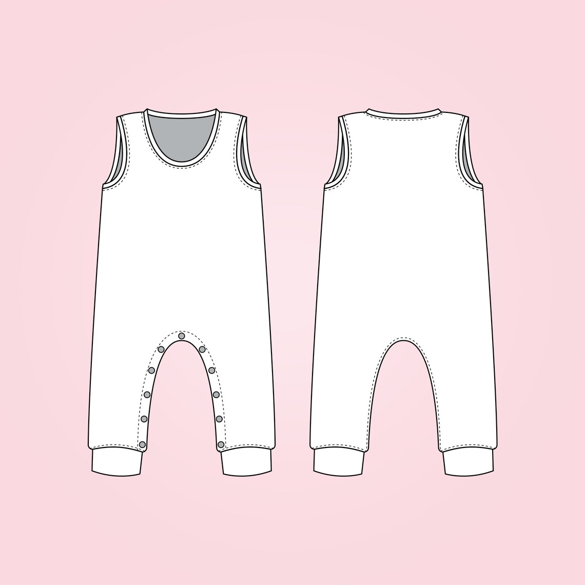 Easy Baby and Toddler Tank Top Romper PDF Sewing Pattern Size Etsy