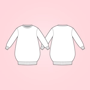 Cocoon Sweatshirt Dress Sewing Pattern PDF For Babies, Toddlers and Kids, Age 0 - 6