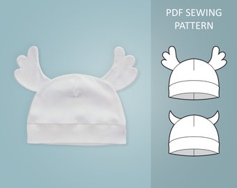 Patron de couture facile bébé ange et diable bonnet PDF, taille 0 - 6 ans