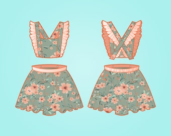 Pinafore Dress Sewing Pattern PDF: Baby, Toddler, Kids (Age 0-6)