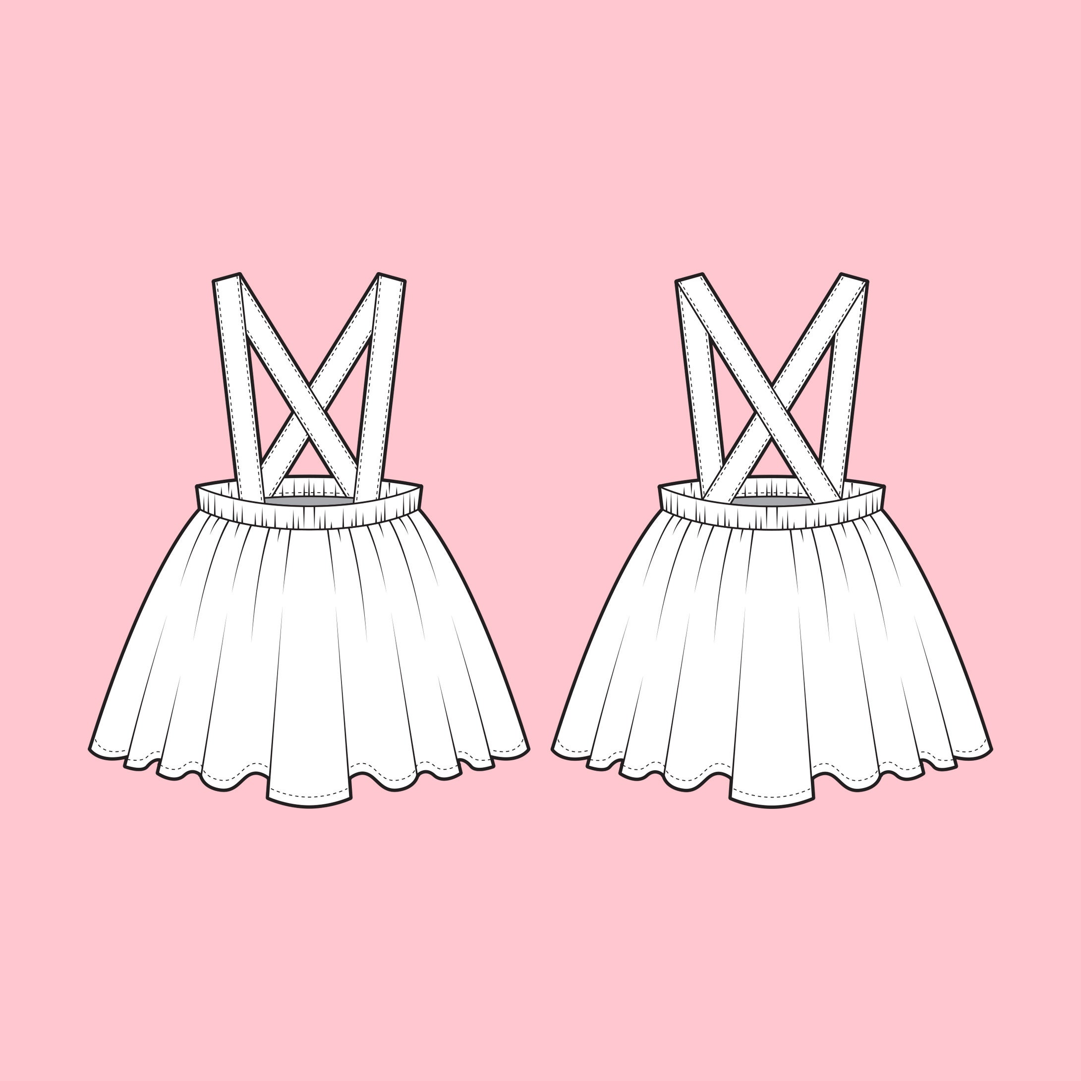 Easy Baby and Toddler Suspender Skirt PDF Sewing Pattern Size Etsy