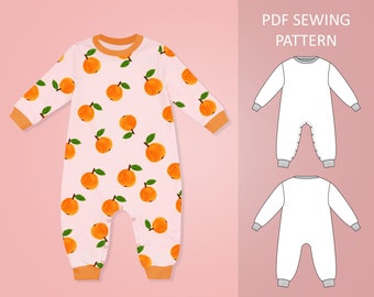 Easy Baby and Toddler Romper PDF Sewing Pattern, Size 0 Months - 6 Years Old