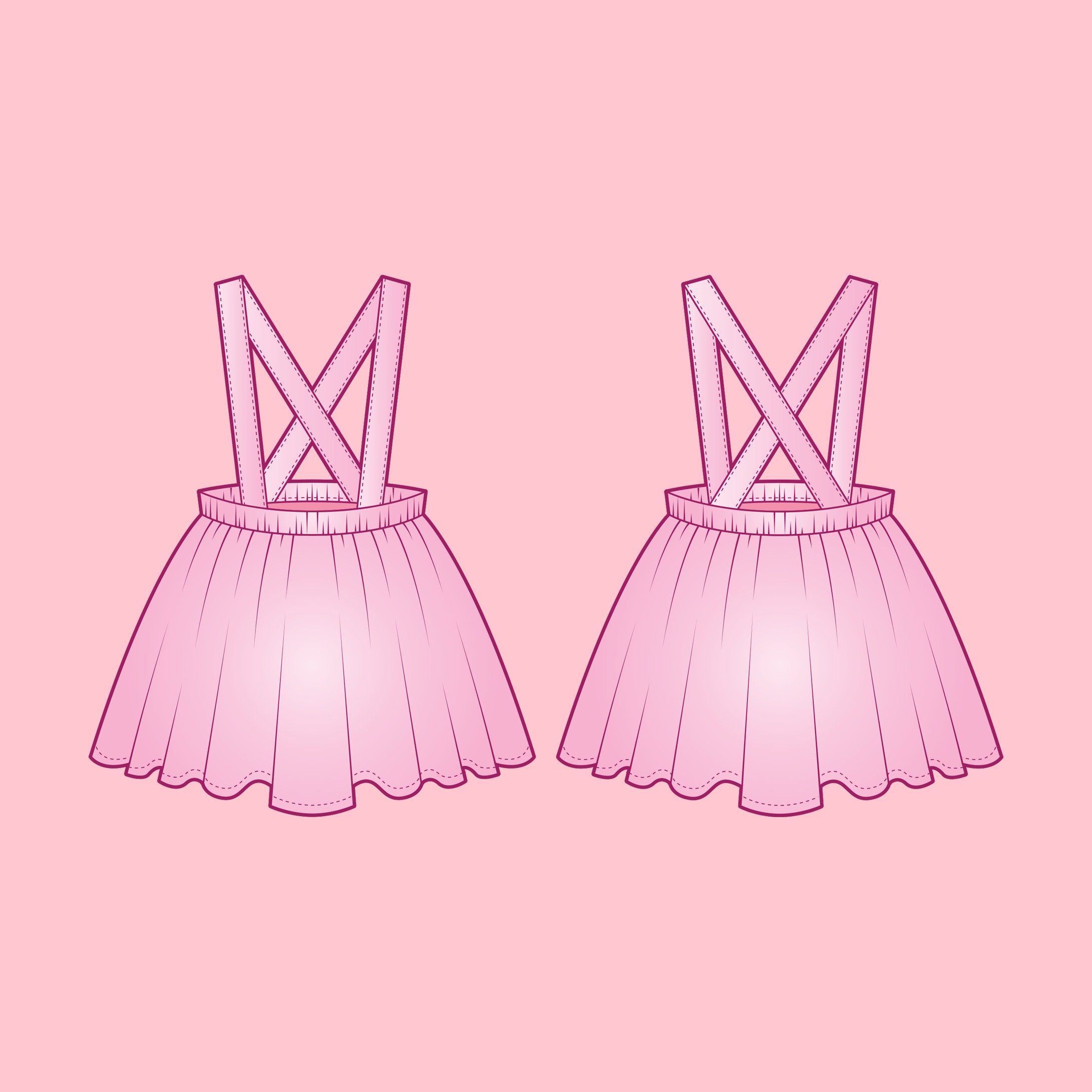 Easy Baby and Toddler Suspender Skirt PDF Sewing Pattern Size Etsy