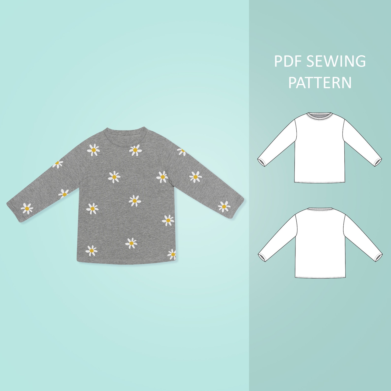 Easy Baby and Toddler Long Sleeve T-shirt PDF Sewing Pattern | Etsy