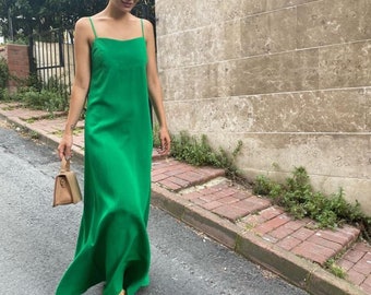 silk cami maxi dress