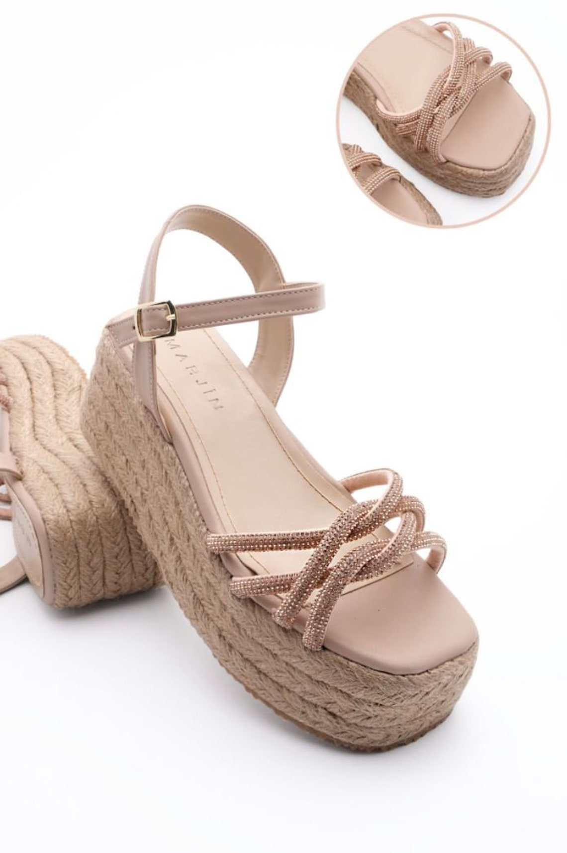 Women's Straw Weave Platform Sandals Minimalist Sandals Etsy UK