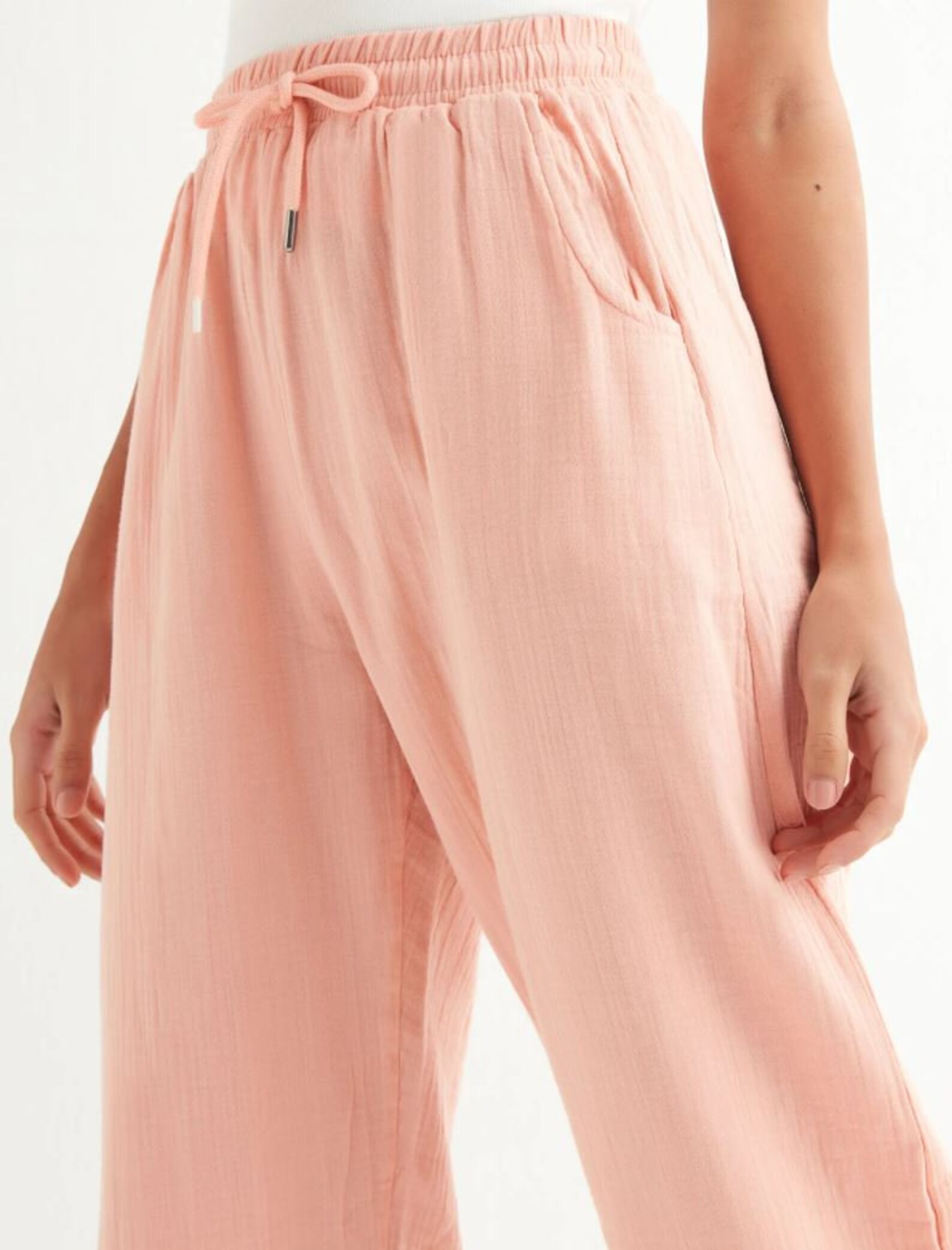 100 Pure Linen Cropped Womens Yoga Pants Drawstring Pants Etsy