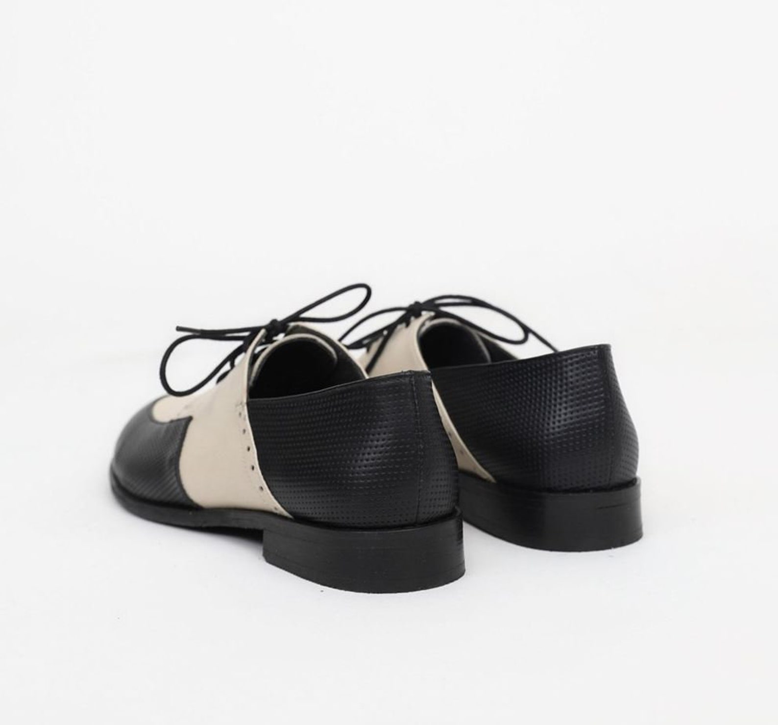 Women's 100 Ecru Genuine Leather Oxfords Shoes Womens Etsy