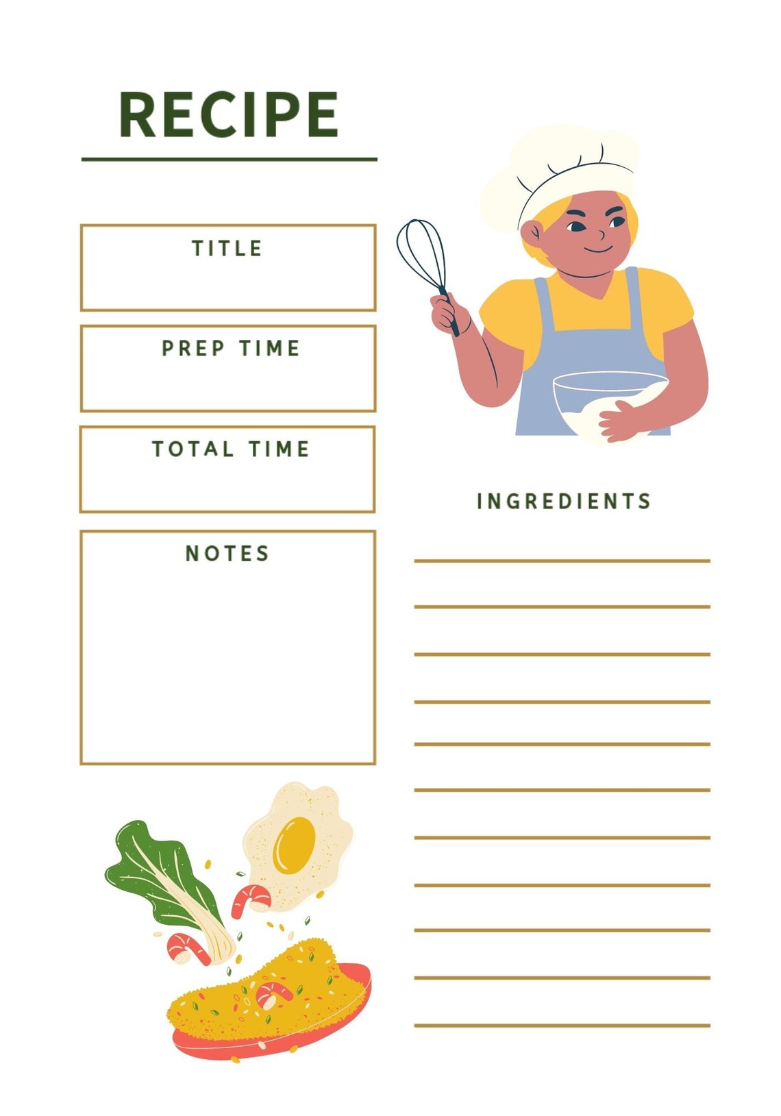Blank Cookbook Recipes to write in Etsy