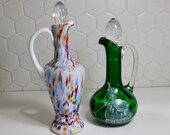 Vintage Glass Decanter. Italian Glass Decanter. Fenton Glass Decanter. Fenton Glass. Vintage Crystal Glass Decanter. Splatter Glass Decanter