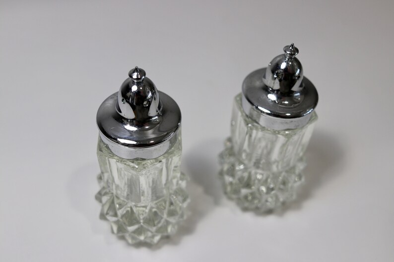 Vintage Lead Crystal Glass Salt and Pepper Shakers. Vintage Etsy