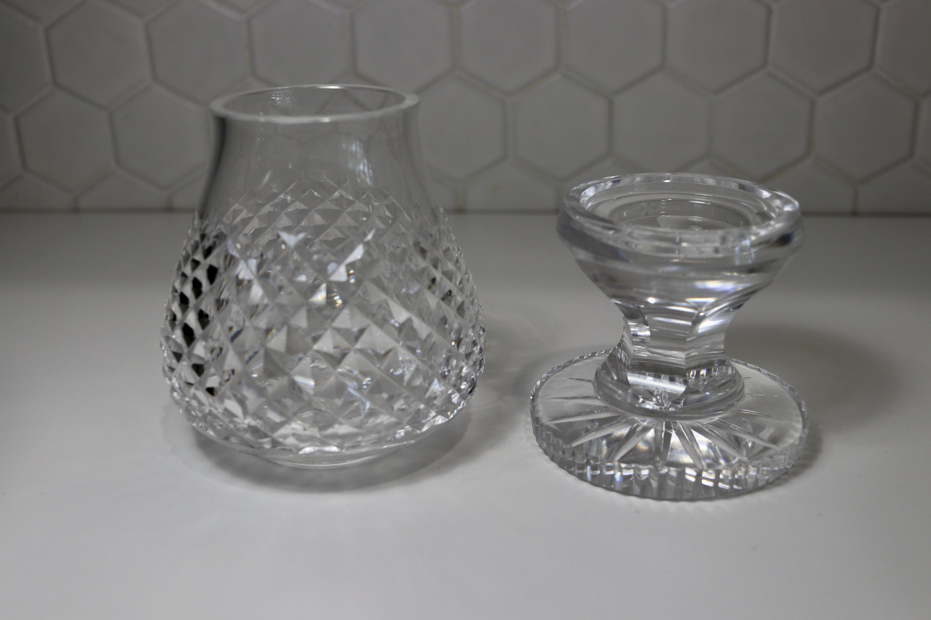 Vintage Waterford Crystal Glass Candlestick Vase. Crystal Etsy