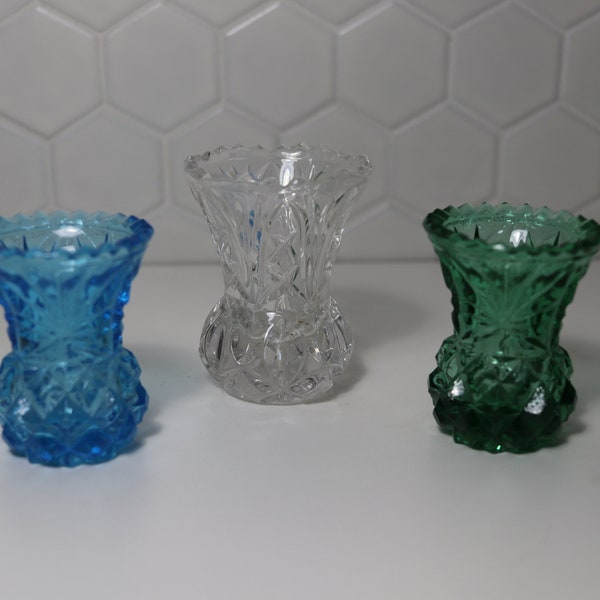 Vintage Cut Glass Toothpick Holder or Small Glass Vase. Vintage Glass Vase. Fenton Glass. Vintage Glass Toothpick Holder. Crystal Glass Vase