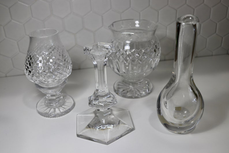 Vintage Waterford Crystal Glass Candlestick Vase. Crystal Etsy