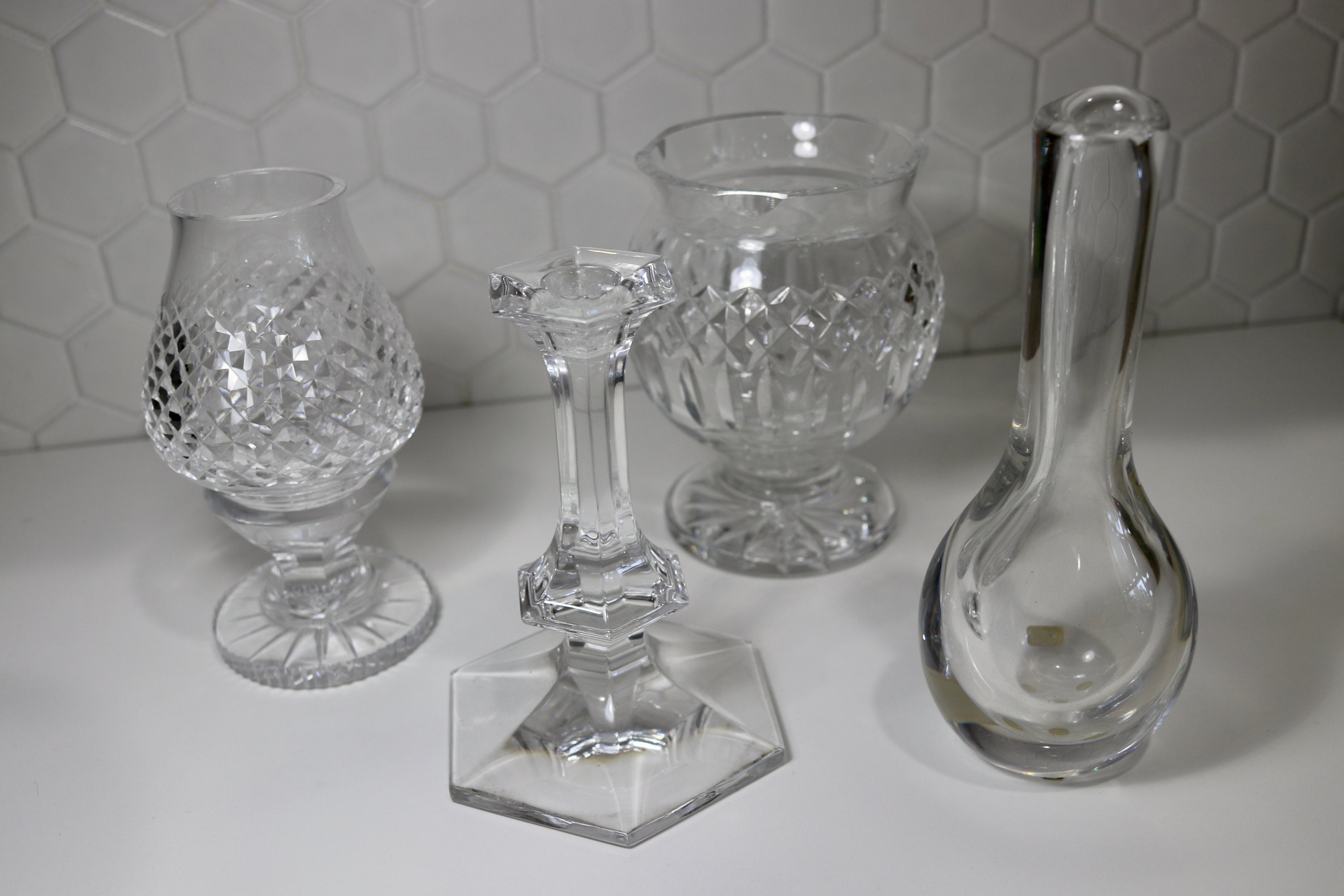 Vintage Waterford Crystal Glass Candlestick Vase. Crystal Etsy
