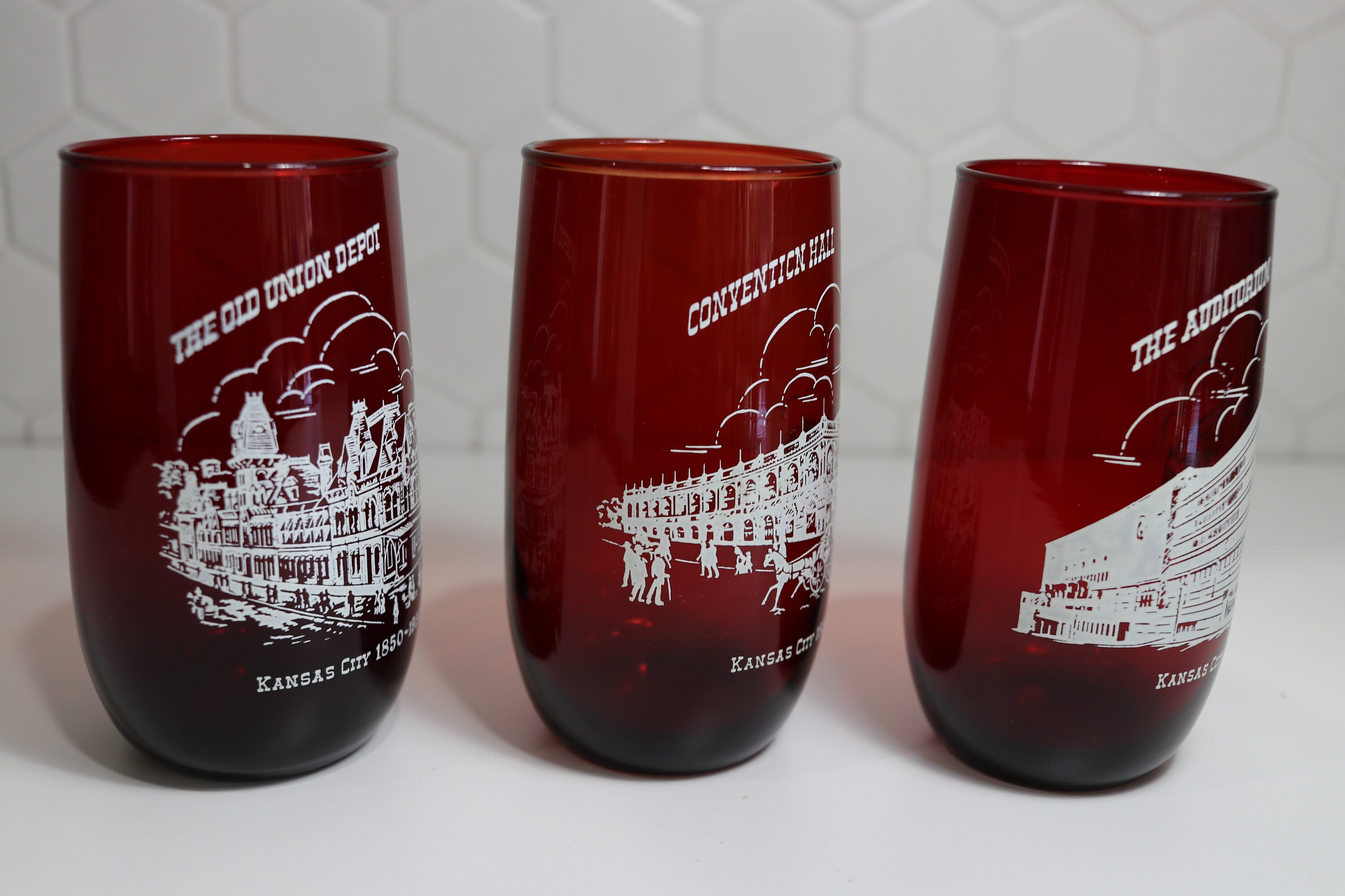 Vintage Ruby Red Glasses Kansas City 18501950 Centennial Etsy