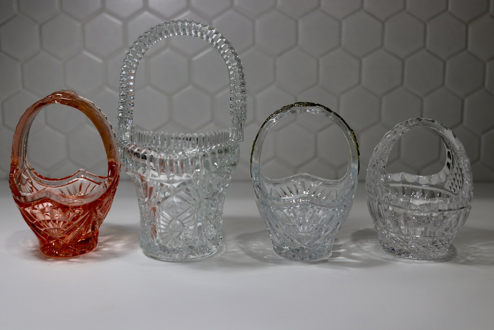 Vintage Crystal Glass Baskets. Westmoreland Glass Basket. Etsy