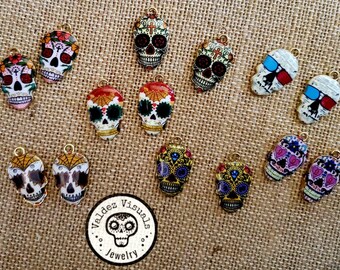 Tricolor Strech Bracelet Spooky Season Sugar Skulls