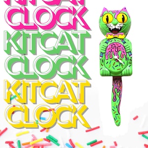 Custom Candy themed Kit Cat Klock Custom Clock Original Art Hand Painted  One of a kind!