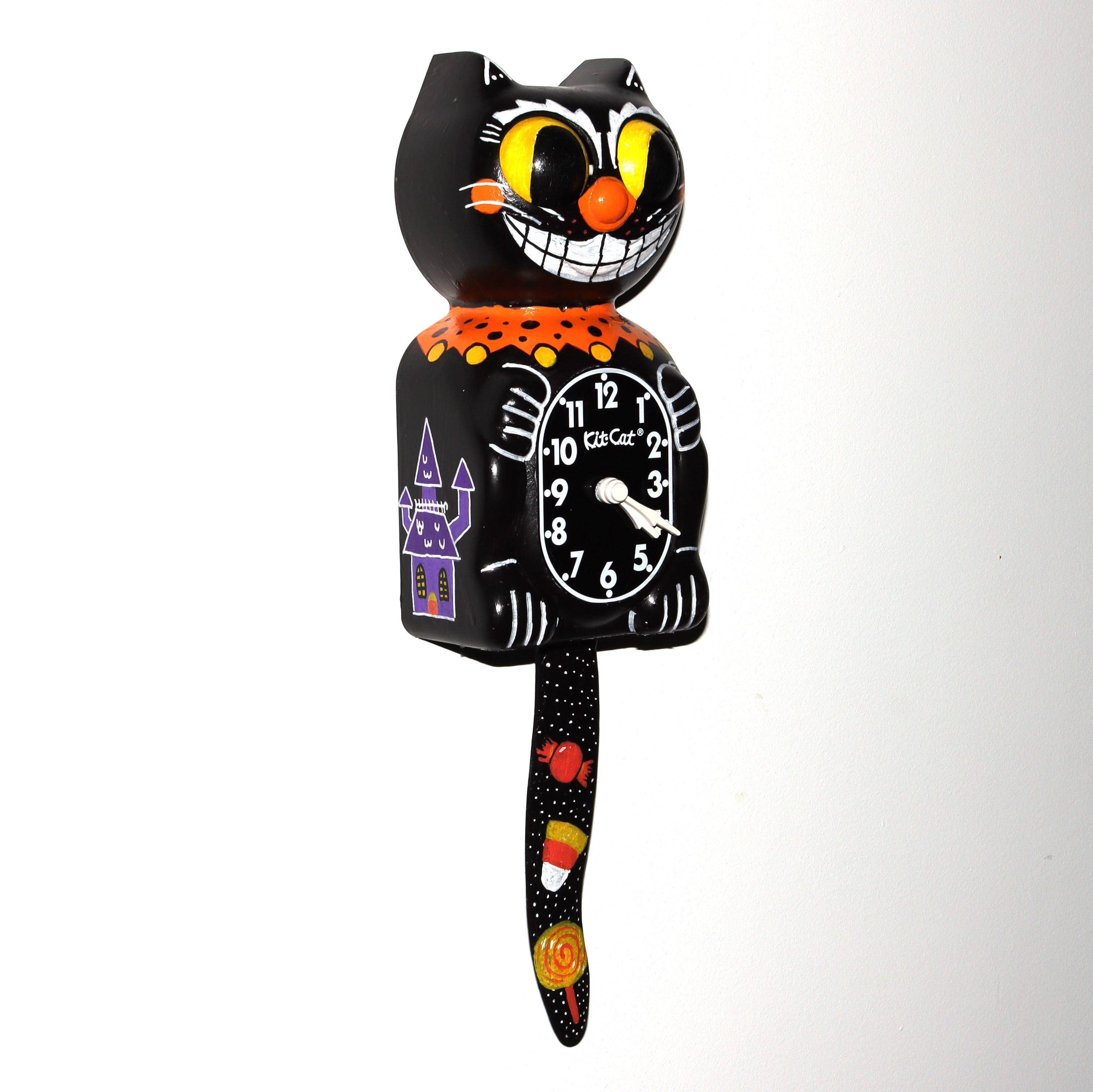 Custom Halloween Kit Cat Klock Custom Clock Original Art Hand