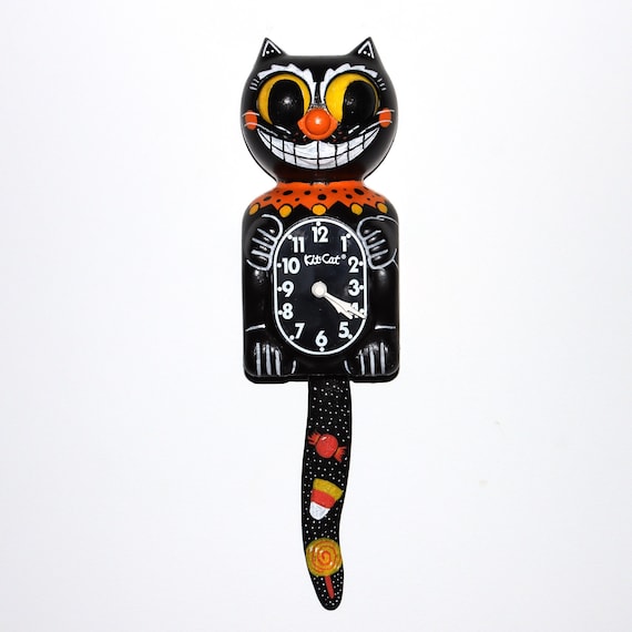 Custom Halloween Kit Cat Klock Custom Clock Original Art Hand