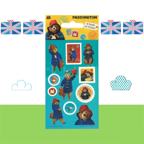 6 Sheets - Paddington Bear Stickers / Party Bag Fillers