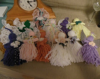 Little Yarn Angels - Hanging Angels - Multiple colors - you choose - Great gifts