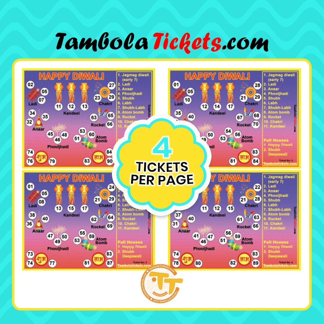 Tambola Tickets Diwali - Etsy for Diwali Tambola Tickets Printable Pdf Free Download