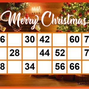 Christmas Theme | Classic tambola Ticket | Tambola | Housie | Tambola Tickets |  4 tickets page | Printable | 90 Ball bingo | 400 tickets