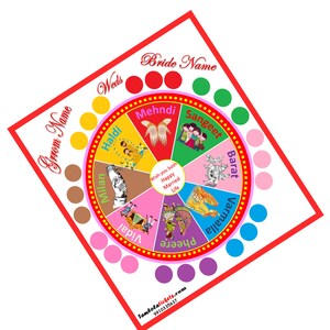 Huwelijk shaddi-thema | Gepersonaliseerd ticket | Set van 100 | Unieke tickets | Housie|Bingokaarten| Laat je naam bedrukken| Afdrukbare bingokaarten