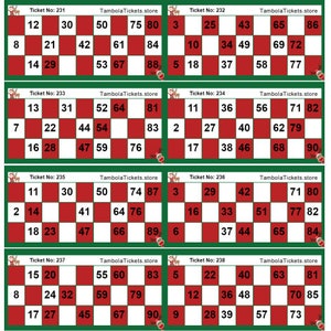 Christmas Theme Tambola Tickets | 400 tickets Set | 12 tickets per page | Tombola | Housie | Bingo | Printable PDF | 90 balls bingo | CM1022