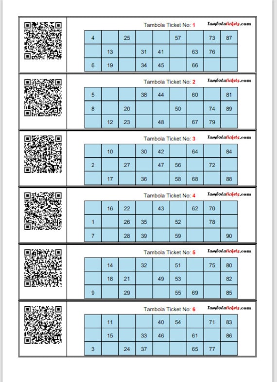 tambola tickets images